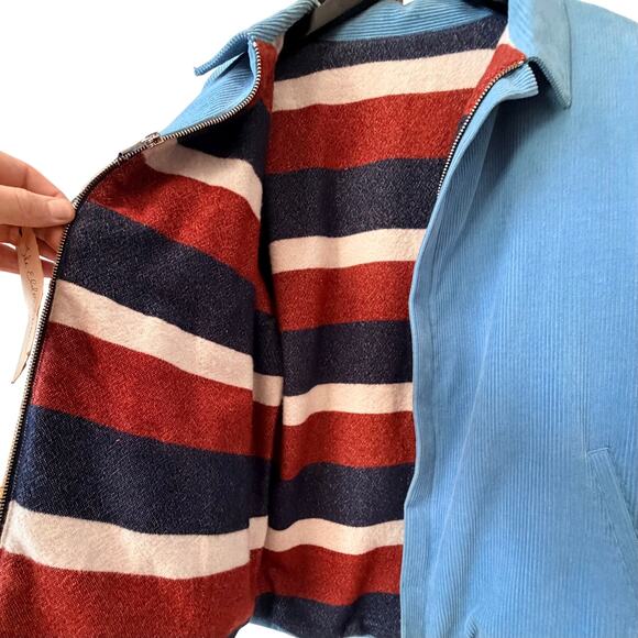 THE ELDER STATESMAN: Men's Blue Cord Zip Jacket - M - Picture 7 of 9